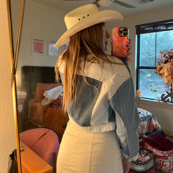 Cropped Patchwork Denim Jacket - Picture 4 of 6